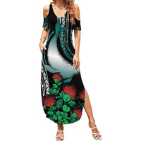Aloha Hawaii Monk Seal Family Matching Summer Maxi Dress and Hawaiian Shirt Mix Ohia Lehua