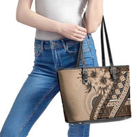 Bula Fiji Leather Tote Bag Mocha Brown Kaivity Masi Tapa