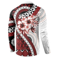 Bula Fiji Button Sweatshirt White Kaivity Masi Tapa LT7 - Polynesian Pride