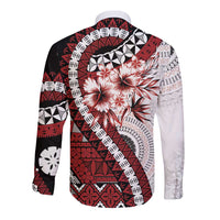 Bula Fiji Long Sleeve Button Shirt White Kaivity Masi Tapa LT7 - Polynesian Pride