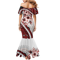 Bula Fiji Mermaid Dress White Kaivity Masi Tapa LT7 - Polynesian Pride
