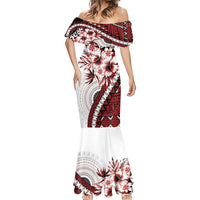 Bula Fiji Mermaid Dress White Kaivity Masi Tapa LT7 - Polynesian Pride