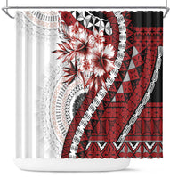 Bula Fiji Shower Curtain White Kaivity Masi Tapa LT7 White - Polynesian Pride