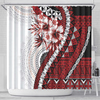 Bula Fiji Shower Curtain White Kaivity Masi Tapa LT7 - Polynesian Pride