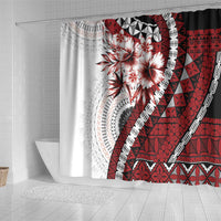 Bula Fiji Shower Curtain White Kaivity Masi Tapa LT7 - Polynesian Pride