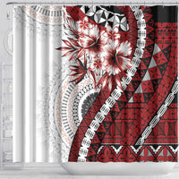 Bula Fiji Shower Curtain White Kaivity Masi Tapa LT7 - Polynesian Pride