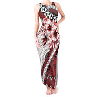 Bula Fiji Tank Maxi Dress White Kaivity Masi Tapa LT7 Women White - Polynesian Pride