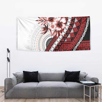 Bula Fiji Tapestry White Kaivity Masi Tapa LT7 - Polynesian Pride