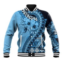 Bula Fiji Baseball Jacket Turquoise Kaivity Masi Tapa LT7 Unisex Turquoise - Polynesian Pride