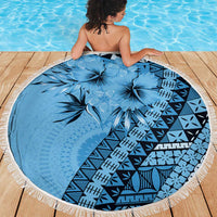 Bula Fiji Beach Blanket Turquoise Kaivity Masi Tapa LT7 - Polynesian Pride
