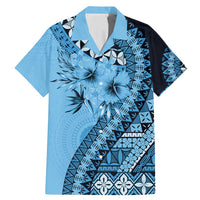 Bula Fiji Family Matching Mermaid Dress and Hawaiian Shirt Turquoise Kaivity Masi Tapa