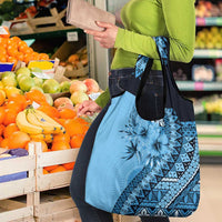 Bula Fiji Grocery Bag Turquoise Kaivity Masi Tapa LT7 - Polynesian Pride