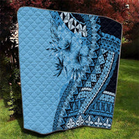 Bula Fiji Quilt Turquoise Kaivity Masi Tapa LT7 - Polynesian Pride