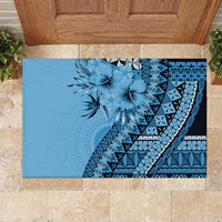 Bula Fiji Rubber Doormat Turquoise Kaivity Masi Tapa LT7 Turquoise - Polynesian Pride