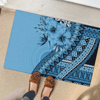 Bula Fiji Rubber Doormat Turquoise Kaivity Masi Tapa LT7 - Polynesian Pride