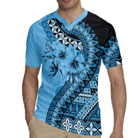 Bula Fiji Rugby Jersey Turquoise Kaivity Masi Tapa LT7 - Polynesian Pride