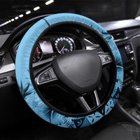 Bula Fiji Steering Wheel Cover Turquoise Kaivity Masi Tapa LT7 Universal Fit Turquoise - Polynesian Pride