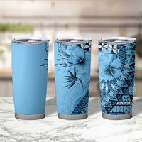 Bula Fiji Tumbler Cup Turquoise Kaivity Masi Tapa LT7 - Polynesian Pride