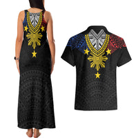 Philippines Heritage Baybayin Mix Polynesian Couples Matching Tank Maxi Dress and Hawaiian Shirt LT7 - Polynesian Pride