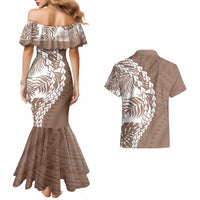 Polynesian Pride Couples Matching Mermaid Dress And Hawaiian Shirt Polynesia Tribal - Tropical Brown LT7 - Polynesian Pride