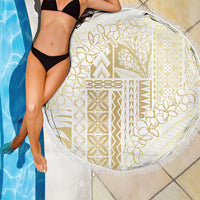 Samoa Lotu Tamaiti Mamanu Siapo Beach Blanket Golden Plumeria - Polynesian Pride