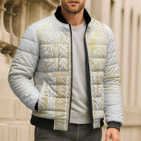 Samoa Lotu Tamaiti Mamanu Siapo Bomber Puffer Jacket Golden Plumeria - Polynesian Pride