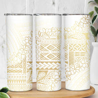 Samoa Lotu Tamaiti Mamanu Siapo Skinny Tumbler Golden Plumeria - Polynesian Pride