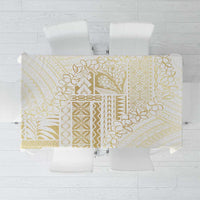 Samoa Lotu Tamaiti Mamanu Siapo Tablecloth Golden Plumeria - Polynesian Pride