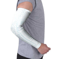 Samoa Lotu Tamaiti Mamanu Siapo Arm Sleeves Off White Plumeria - Polynesian Pride