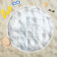 Samoa Lotu Tamaiti Mamanu Siapo Beach Blanket Off White Plumeria - Polynesian Pride