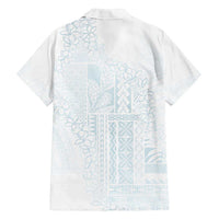 Samoa Lotu Tamaiti Mamanu Siapo Family Matching Off Shoulder Maxi Dress and Hawaiian Shirt Off White Plumeria - Polynesian Pride