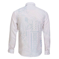 Samoa Lotu Tamaiti Mamanu Siapo Family Matching Off Shoulder Short Dress and Hawaiian Shirt Off White Plumeria - Polynesian Pride