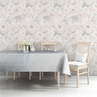 Samoa Lotu Tamaiti Mamanu Siapo Tablecloth Off White Plumeria - Polynesian Pride