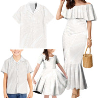 Samoa Lotu Tamaiti Ivory Family Matching Mermaid Dress and Hawaiian Shirt Teuila Tatau - Polynesian Pride