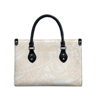 Samoa Lotu Tamaiti Ivory Leather Bag Teuila Tatau - Polynesian Pride