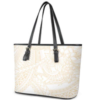 Samoa Lotu Tamaiti Ivory Leather Tote Bag Teuila Tatau - Polynesian Pride