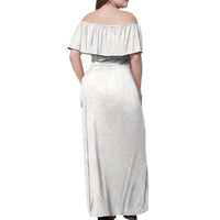 Samoa Lotu Tamaiti Ivory Off Shoulder Maxi Dress Teuila Tatau - Polynesian Pride