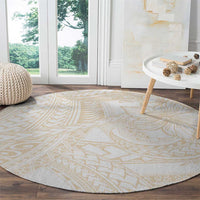 Samoa Lotu Tamaiti Ivory Round Carpet Teuila Tatau - Polynesian Pride
