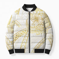 Samoa Lotu Tamaiti Gold Bomber Puffer Jacket Teuila Tatau - Polynesian Pride
