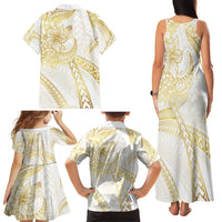 Samoa Lotu Tamaiti Gold Family Matching Tank Maxi Dress and Hawaiian Shirt Teuila Tatau - Polynesian Pride