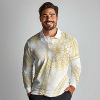 Samoa Lotu Tamaiti Gold Long Sleeve Polo Shirt Teuila Tatau - Polynesian Pride