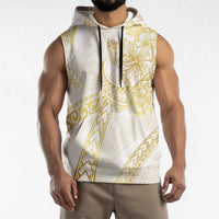 Samoa Lotu Tamaiti Gold Sleeveless Hoodie Teuila Tatau - Polynesian Pride