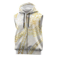 Samoa Lotu Tamaiti Gold Sleeveless Zip Hoodie Teuila Tatau - Polynesian Pride