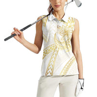 Samoa Lotu Tamaiti Gold Women Sleeveless Polo Shirt Teuila Tatau - Polynesian Pride
