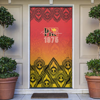 Papua New Guinea 1975 To The Future Door Cover Sepik Masks LT7 Red - Polynesian Pride