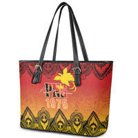 Papua New Guinea 1975 To The Future Leather Tote Bag Sepik Masks LT7 - Polynesian Pride
