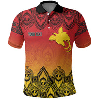Papua New Guinea 1975 To The Future Personalised Polo Shirt Sepik Masks LT7 Red - Polynesian Pride