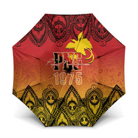 Papua New Guinea 1975 To The Future Umbrella Sepik Masks LT7 One Size Folded 11.42 inch Opened Diameter 37.4 inch Red - Polynesian Pride