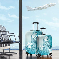 Polynesia Turtle Luggage Cover Watercolor Abstract Style