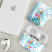 Sea Blue Polynesian Jellyfish AirPods Case Watercolor Glows - Polynesian Pride